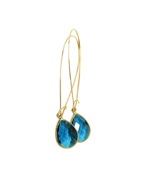 K KAJOUX Teardrop Long Earrings - Teal