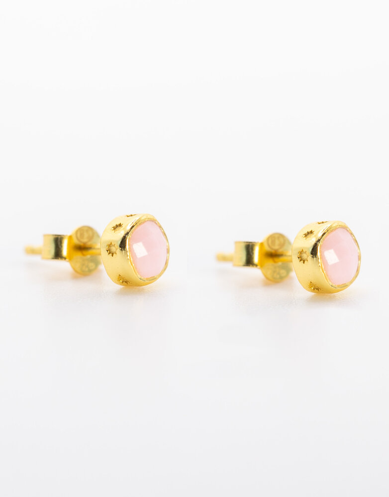K KAJOUX Rose Quartz Stud Earrings
