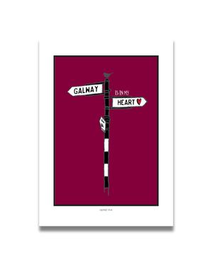 CLOVER RUA A4 Print - Galway Signpost
