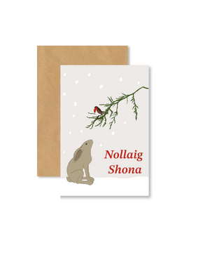 MY SHOP COLLECTION Card - Nollaig Shona Hare White