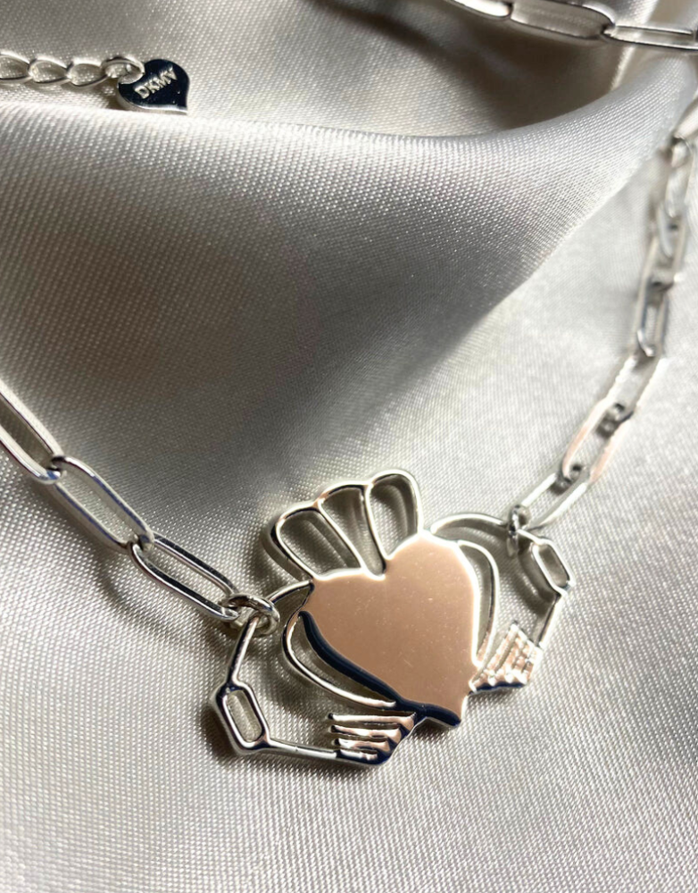 DON'T KILL MY VIBE Necklace - Heart Strong Claddagh Silver