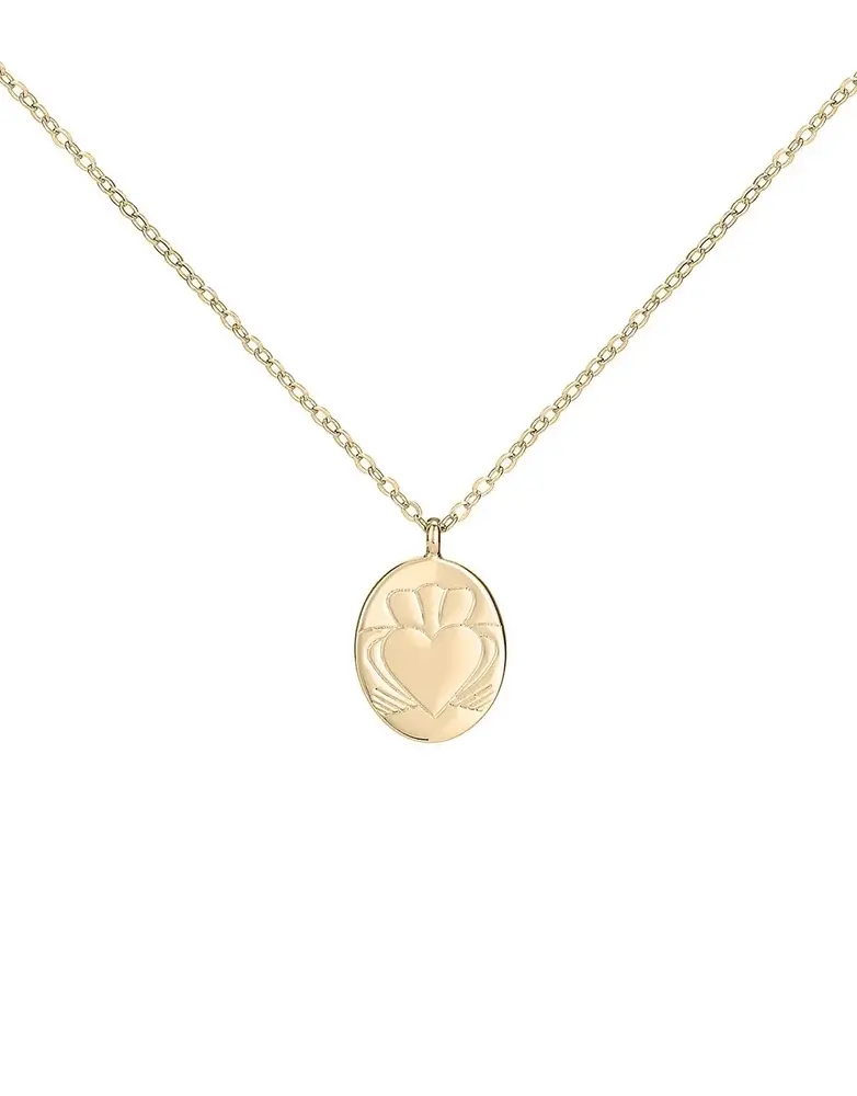 DON'T KILL MY VIBE Necklace - Heart Strong Coin Gold