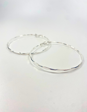 DON'T KILL MY VIBE Earrings - Hustler 2.0 Hoops Silver