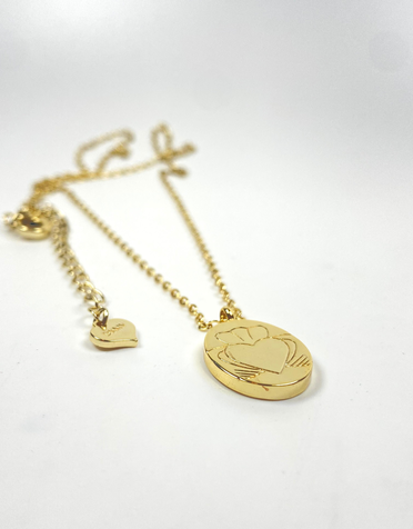 DON'T KILL MY VIBE Necklace - Heart Strong Coin Gold