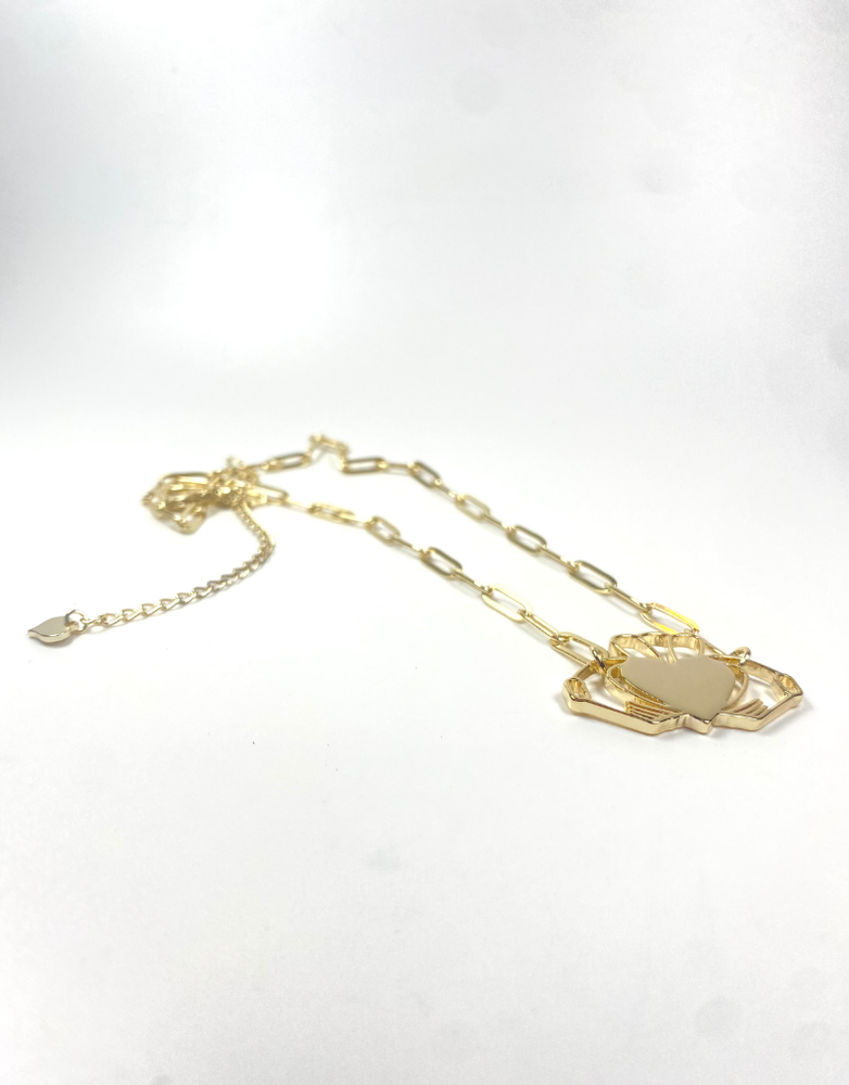 DON'T KILL MY VIBE Necklace - Heart Strong Claddagh Gold