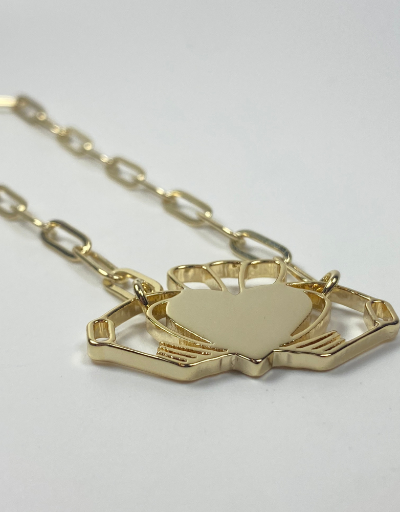 DON'T KILL MY VIBE Necklace - Heart Strong Claddagh Gold