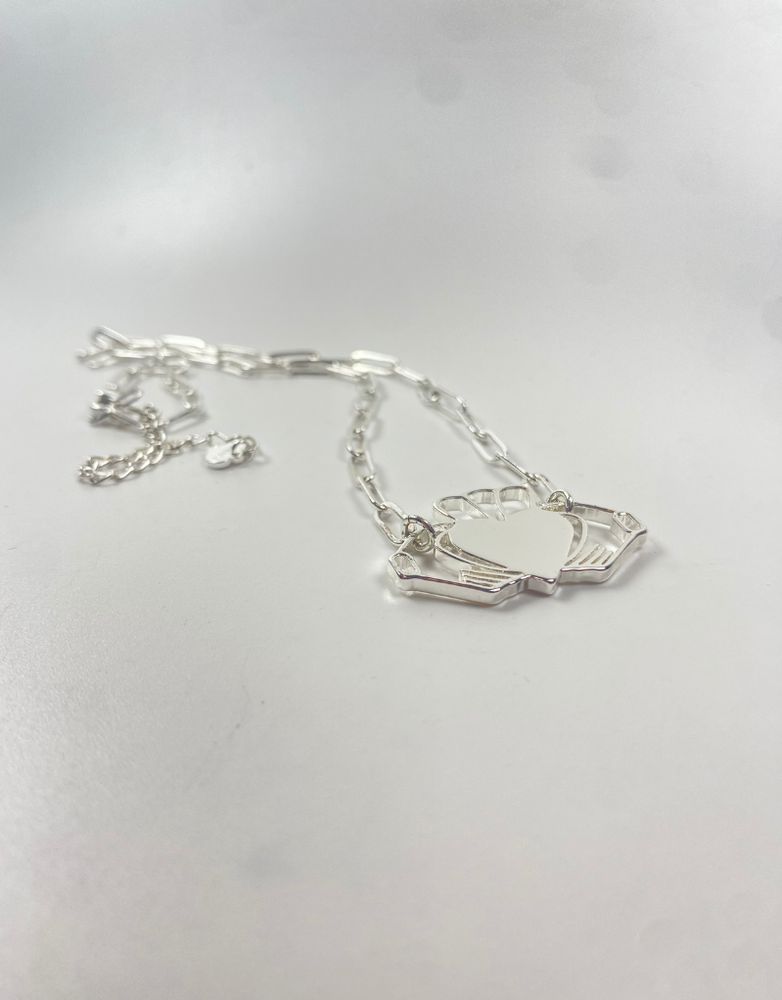 DON'T KILL MY VIBE Necklace - Heart Strong Claddagh Silver