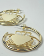 DON'T KILL MY VIBE Earrings - Heart Strong Claddagh Hoops Gold