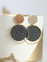 KAIKO STUDIO Black and Gold Circle Triple Earrings