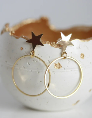 KAIKO STUDIO Lunar Star Circle Studs Earrings