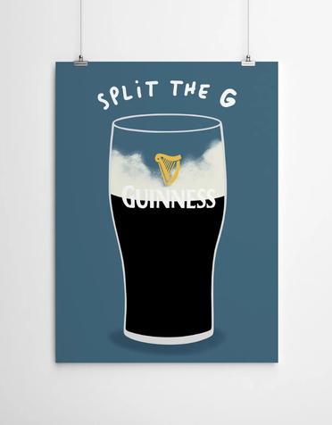 YELLOW LION STUDIO A4 Print - Split the G