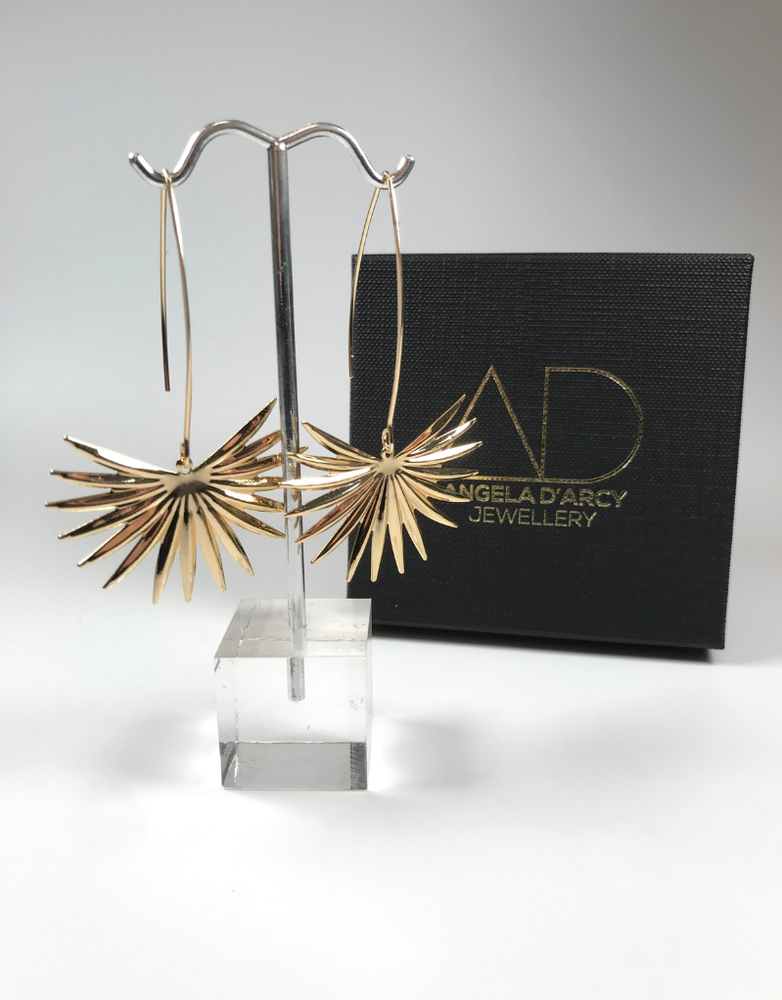 ANGELA D'ARCY Tropical Leaf Earrings