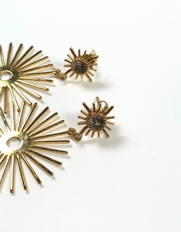 ANGELA D'ARCY Double Sunbeam Earrings