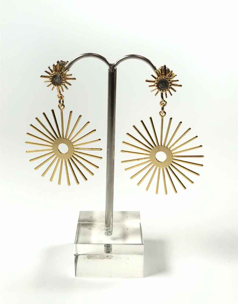 ANGELA D'ARCY Double Sunbeam Earrings