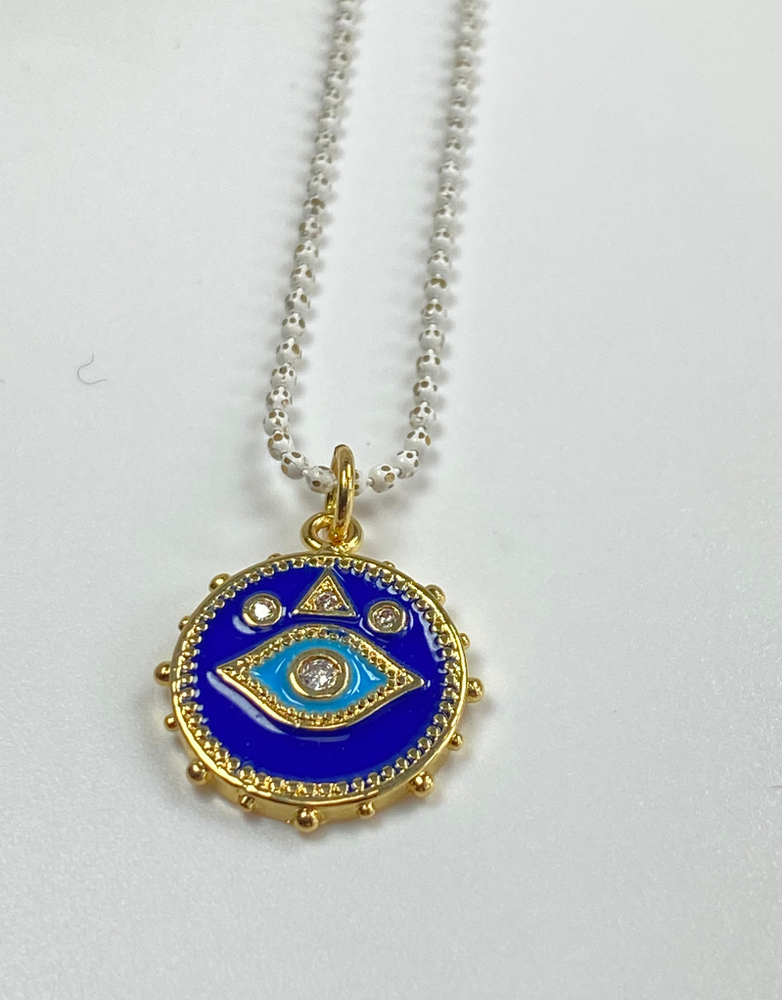 ANGELA D'ARCY Evil Eye Necklace