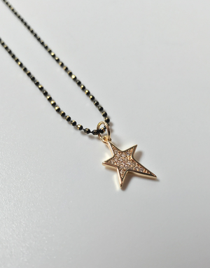 ANGELA D'ARCY Star Gunmetal Necklace