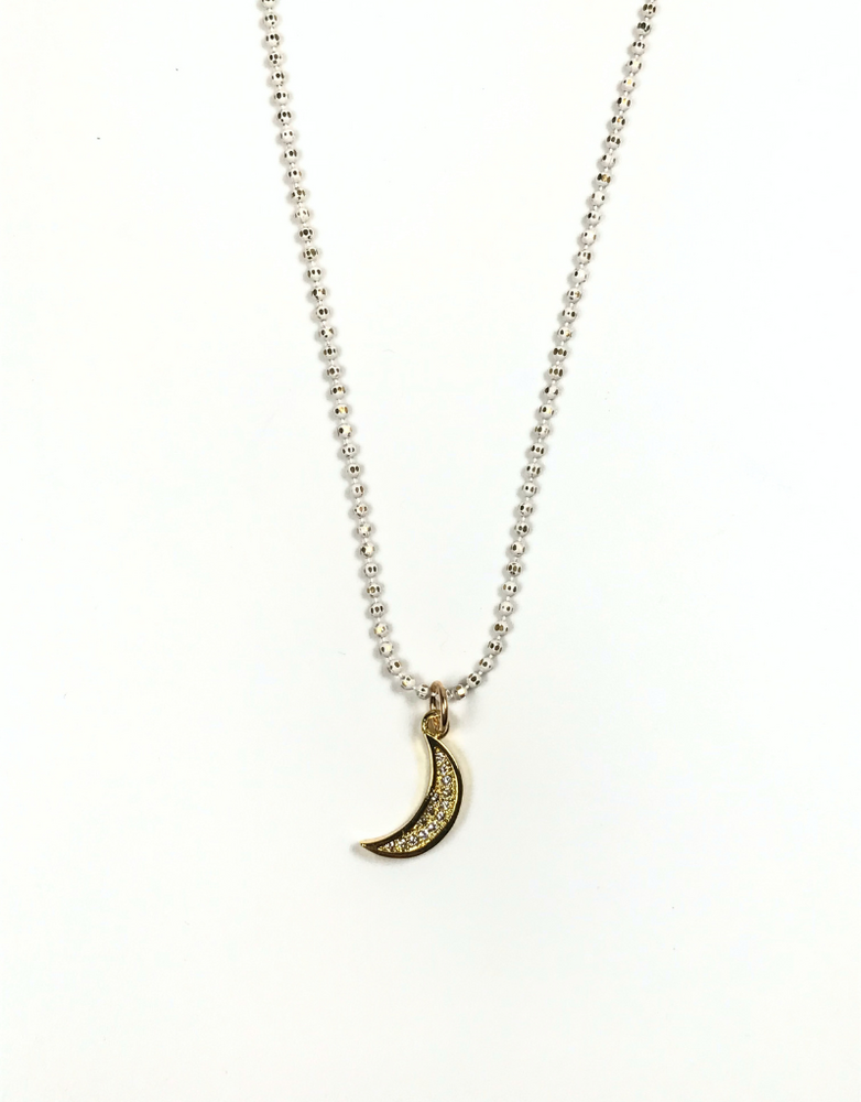 ANGELA D'ARCY Moon White Necklace