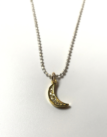 ANGELA D'ARCY Moon White Necklace