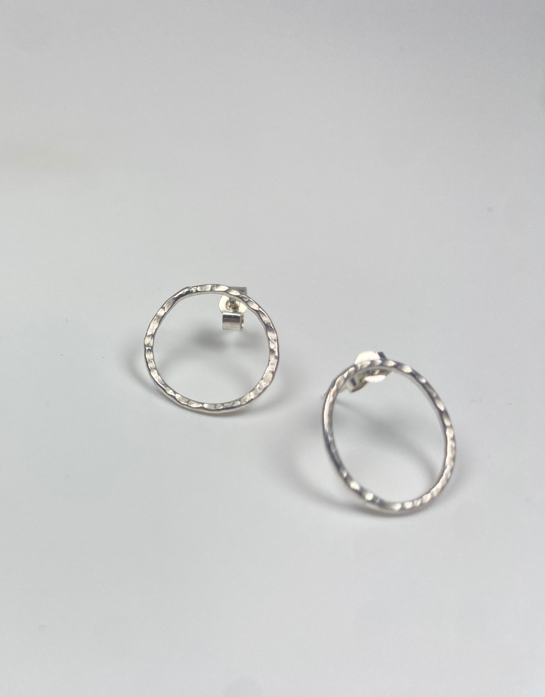 GHOST & BONESETTER Circle Stud Earrings - Silver