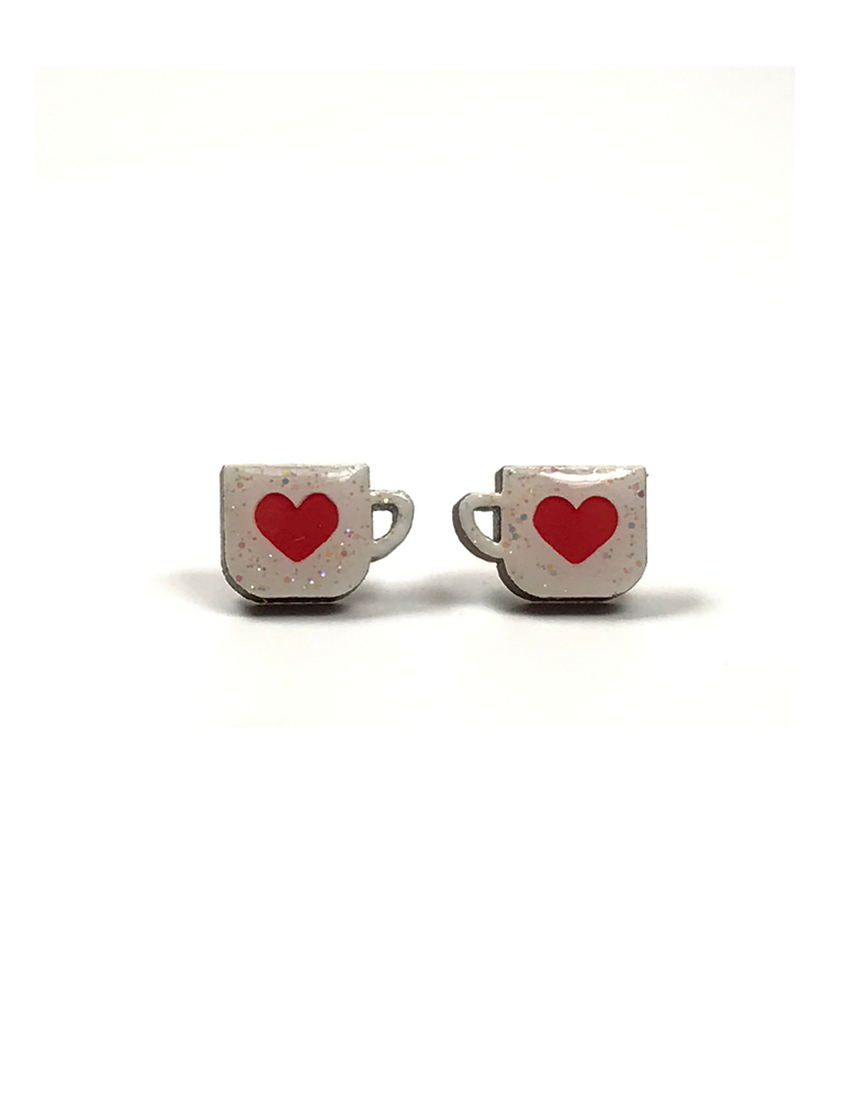 NAOI Earrings - Studs Cuppa White