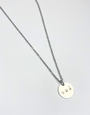 RUDIES AND CO Silver Disc Grá Necklace
