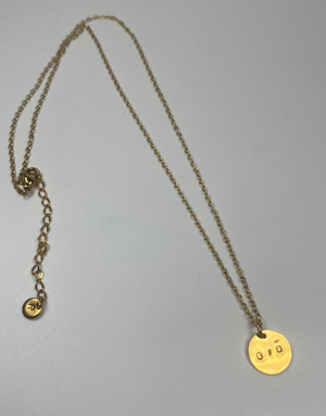 RUDIES AND CO Gold Disc Grá Necklace