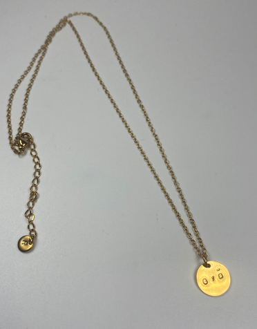RUDIES AND CO Gold Disc Grá Necklace
