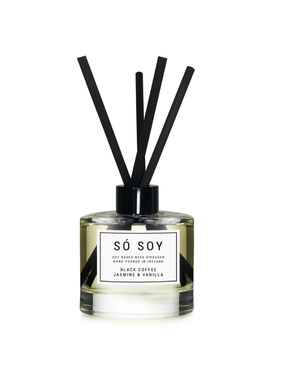 SO SOY Reed Diffuser - Black Coffee, Jasmine & Vanilla
