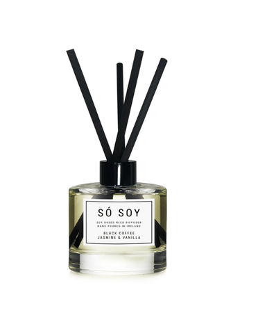 SO SOY Reed Diffuser - Black Coffee, Jasmine & Vanilla