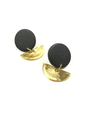 STUDIO CANTY Salo Dangle Earrings - Glitter Black & Brass