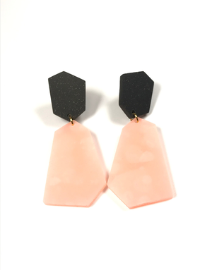 STUDIO CANTY Visby Dangle Earrings - Glitter Black & Rose