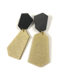 STUDIO CANTY Visby  Dangle Earrings - Glitter Black & Gold Sparkle