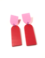 STUDIO CANTY Matilda Dangle Earrings- Bright Pink & Red