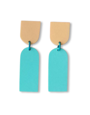 STUDIO CANTY Matilda Dangle Earrings- Pale Peach & Turquoise