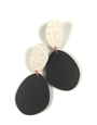 STUDIO CANTY Pebble Dangle Earrings- Granite & Black