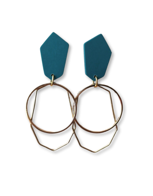 STUDIO CANTY Angle Dangle Earrings- Teal