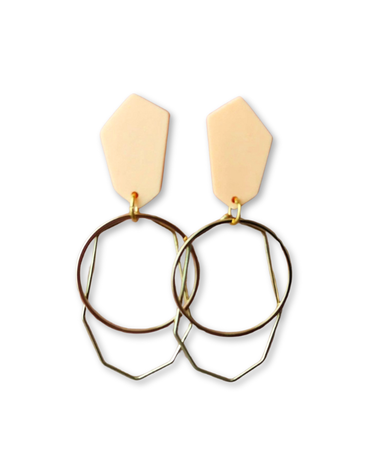 STUDIO CANTY Angle  Dangle Earrings- Pale Peach