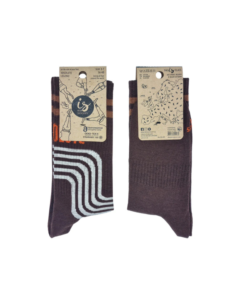 IRISH SOCKSCIETY Absolute Legend Socks Brown - Size 8-12