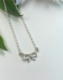 LYNSEY DE BURCA Ribin Bow Necklace Silver