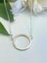 LYNSEY DE BURCA Ancaire Small Circle Necklace - Silver