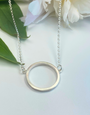 LYNSEY DE BURCA Ancaire Small Circle Necklace - Silver