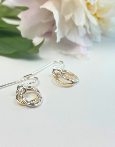 LYNSEY DE BURCA Carran Drop Earrings -  Silver/Gold
