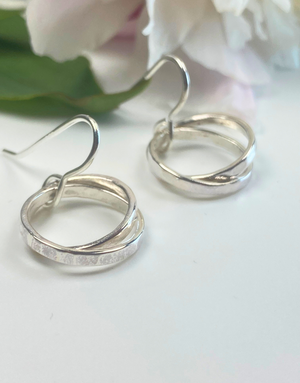 LYNSEY DE BURCA Tarrea Double Link Earrings - Silver