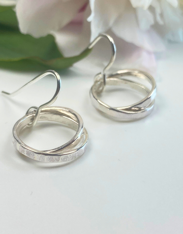 LYNSEY DE BURCA Tarrea Double Link Earrings - Silver