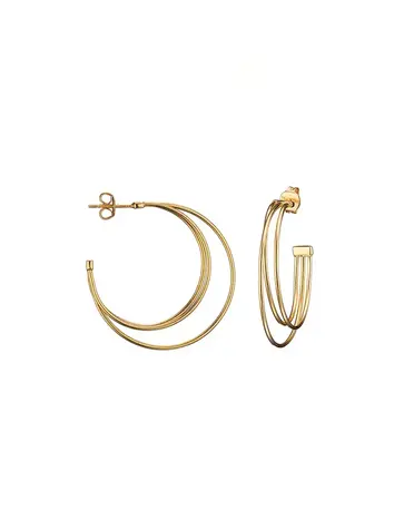 MARY K Large Gold Triple Hoop Earrings