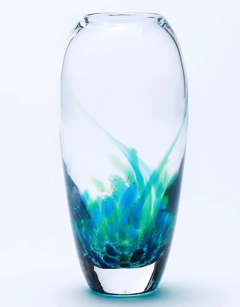 JERPOINT GLASS Large Tulip Vase - Seascape