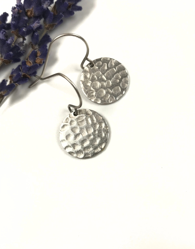 KAIKO STUDIO Textured Silver Disc Earrings