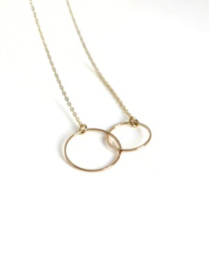 KAIKO STUDIO Delicate Double Circle Gold Necklace