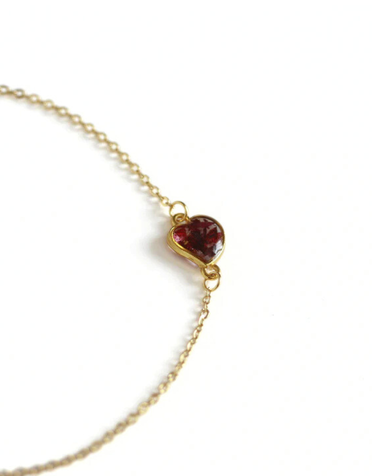 KAIKO STUDIO Botanical Rose Petal Heart Gold  Necklace
