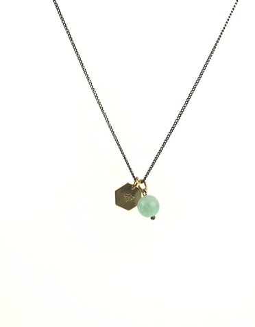 KAIKO STUDIO Crystal Fluorite Bee Necklace - Green
